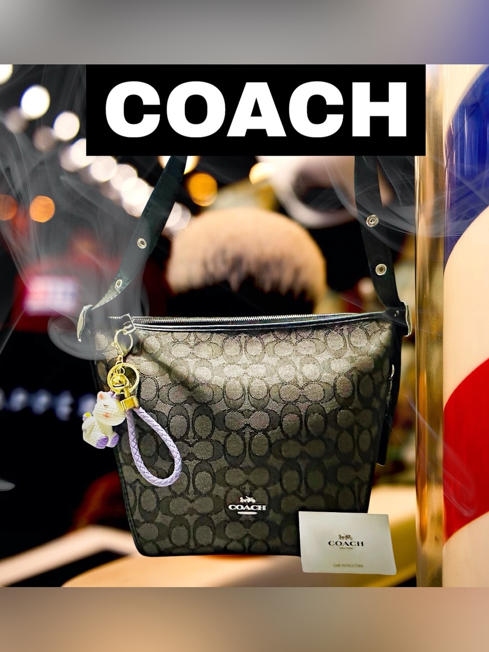 Rare Coach soho Shoulder Bag Black Signature Jacquard crossbody bag - Picture 6 of 17